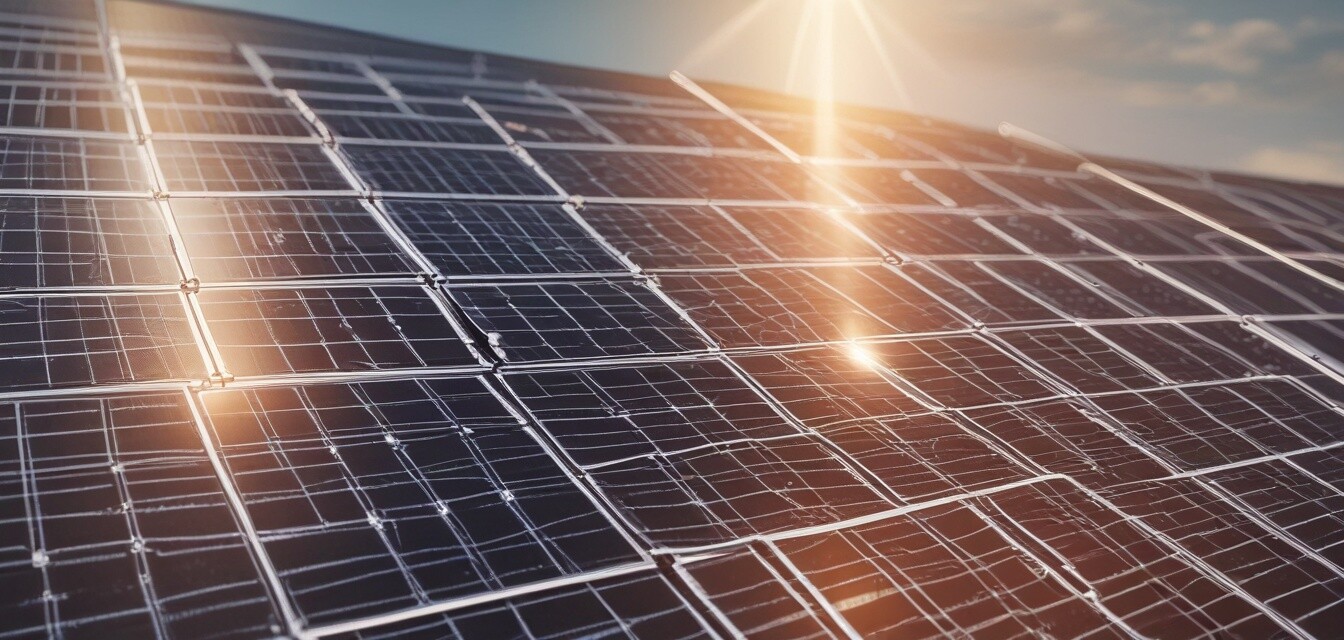 Close-up of solar panels